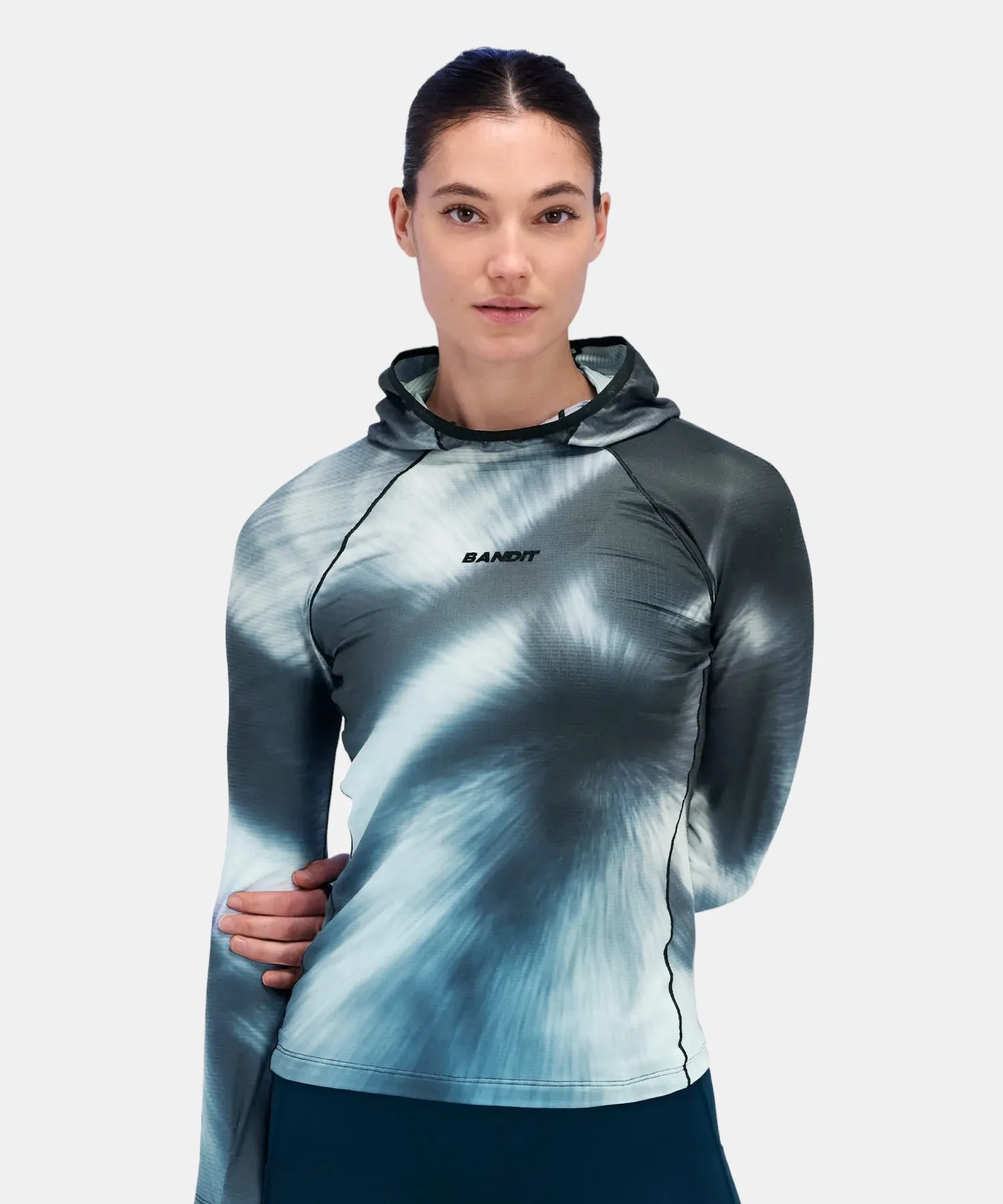 Women's AuraGrid™ Hooded Performance Top - Storm Multi sold by Bandit Running product image thumbnail 2