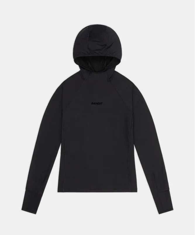 Women's AuraGrid™ Hooded Performance Top - Black sold by Bandit Running