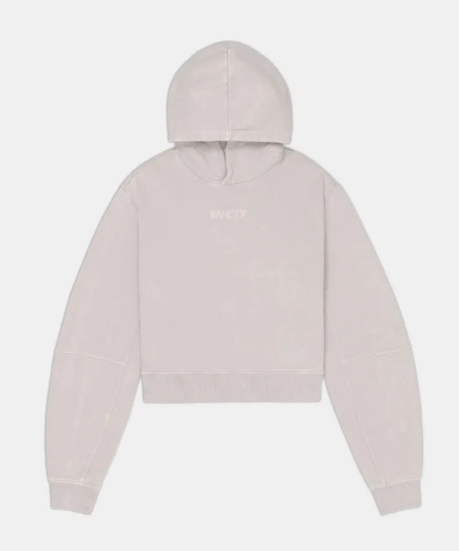 Women's Stitch Logo Cropped Hoodie - Ash made by Bandit Running