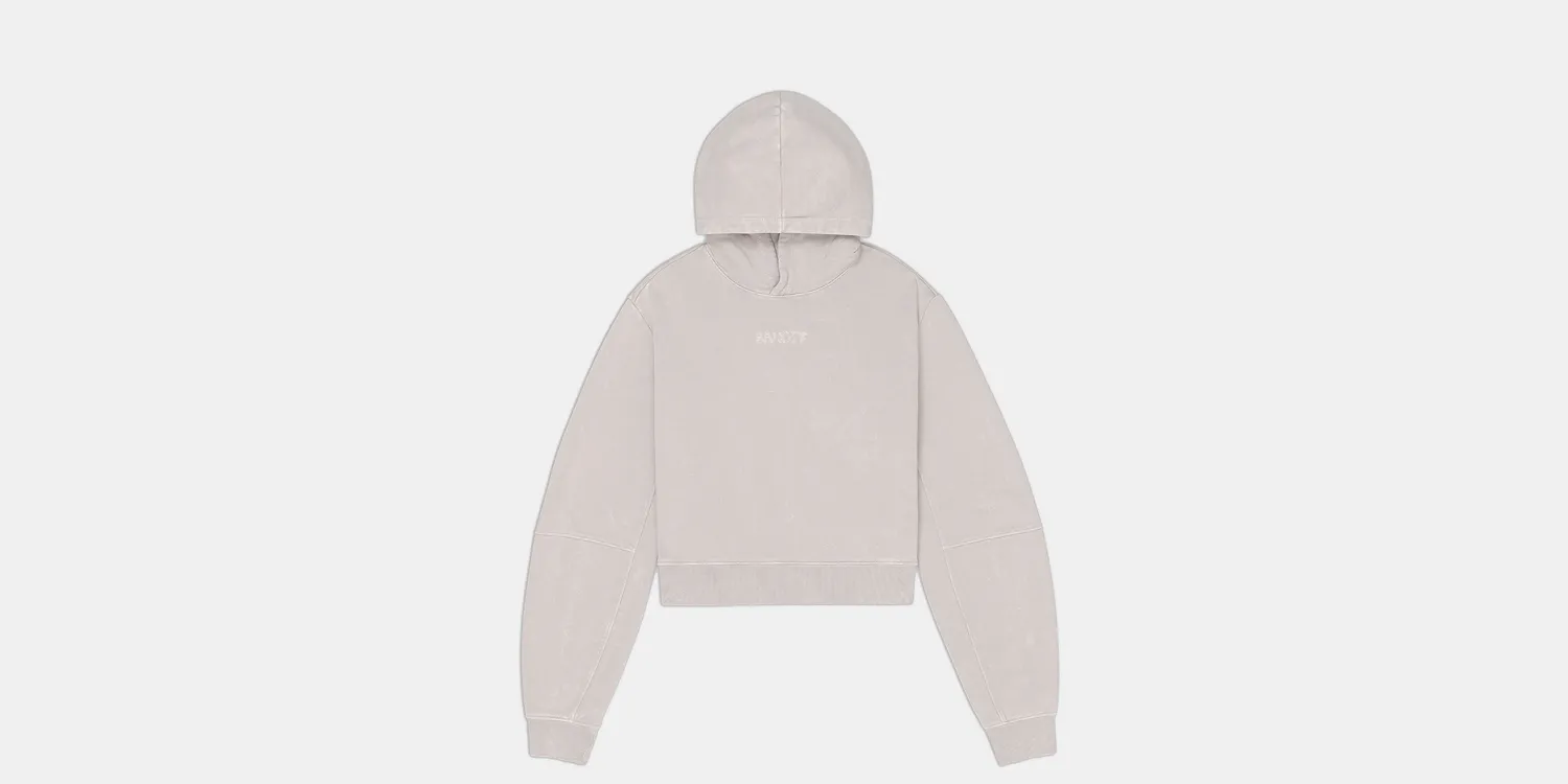 Women's Stitch Logo Cropped Hoodie - Ash sold by Bandit Running product image thumbnail 3