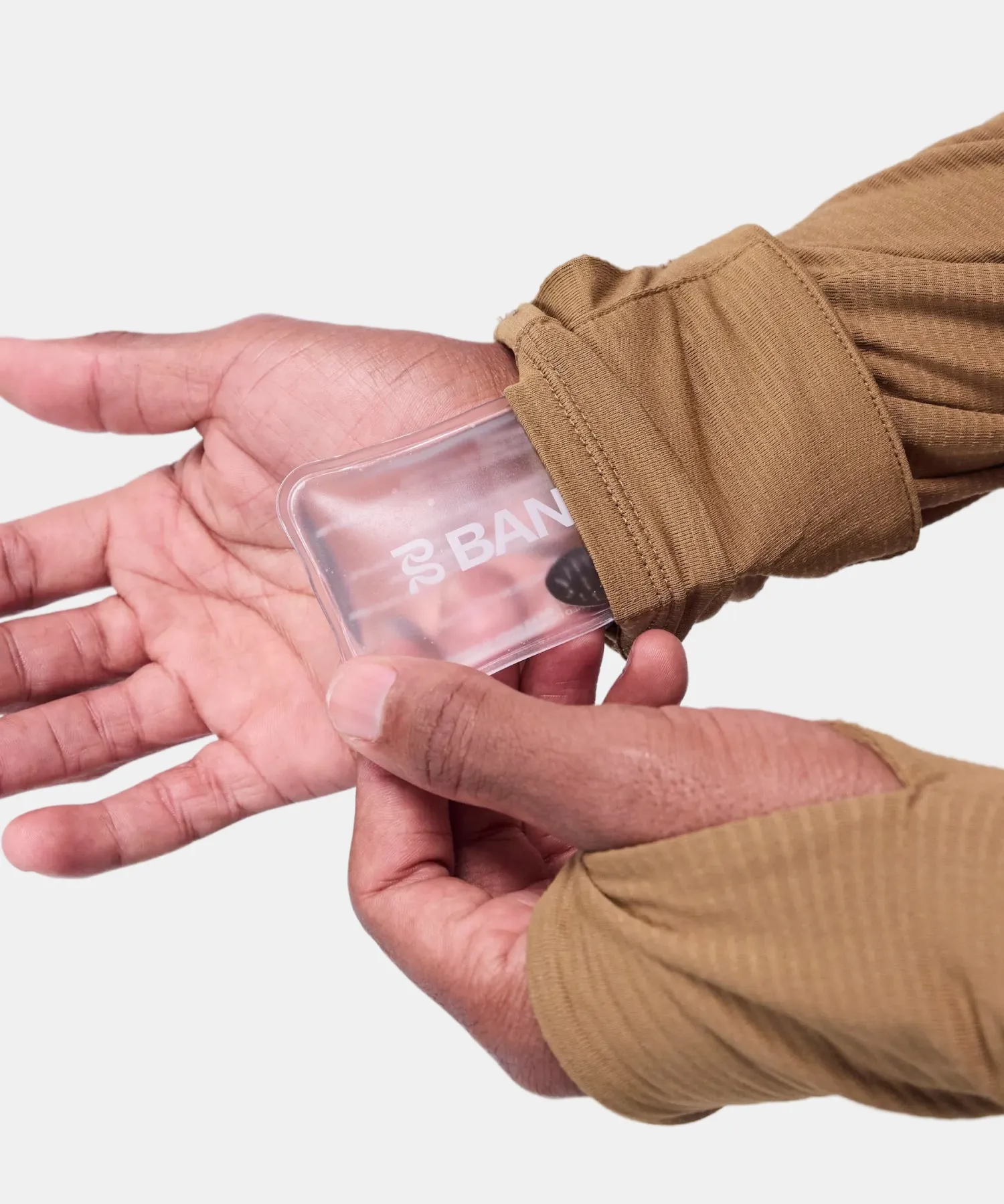 Men's AuraGrid™ Mockneck Long Sleeve - Antique Brass sold by Bandit Running product image thumbnail 2