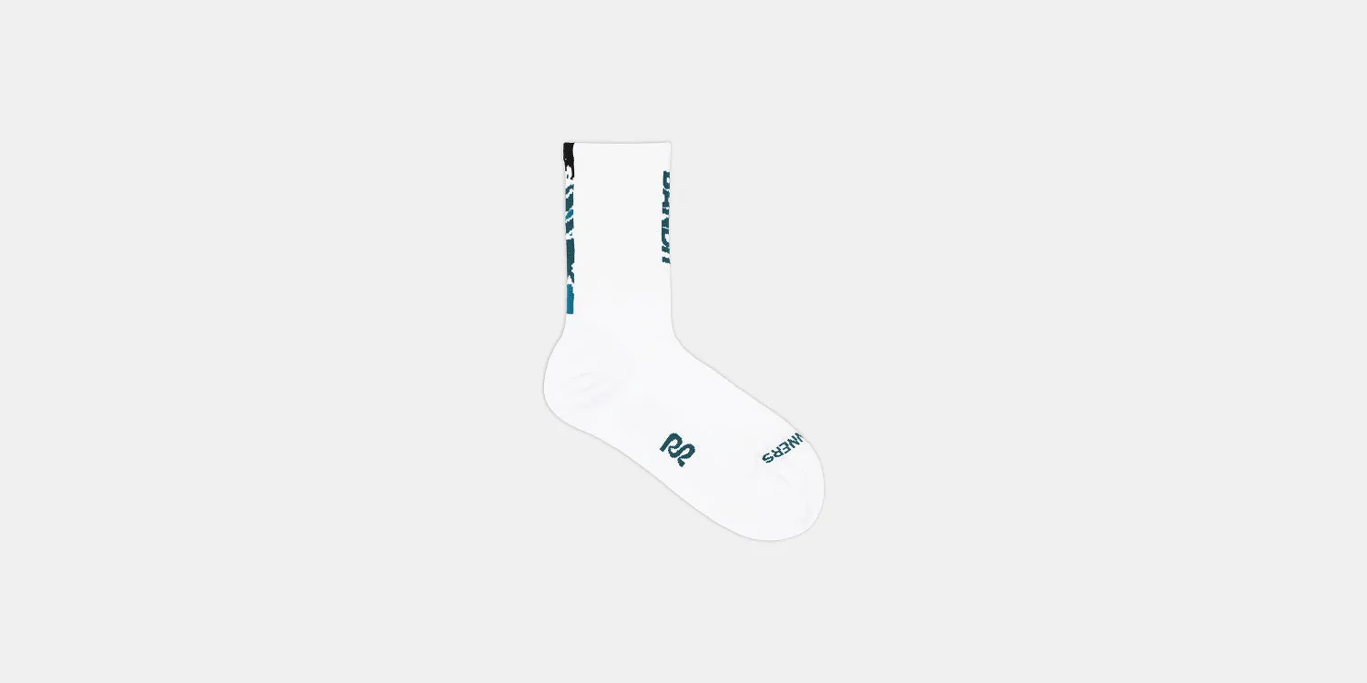 Lite Run™ Quarter Socks "Vertical Bandit" - White / Storm (2 Pack) sold by Bandit Running product image thumbnail 3