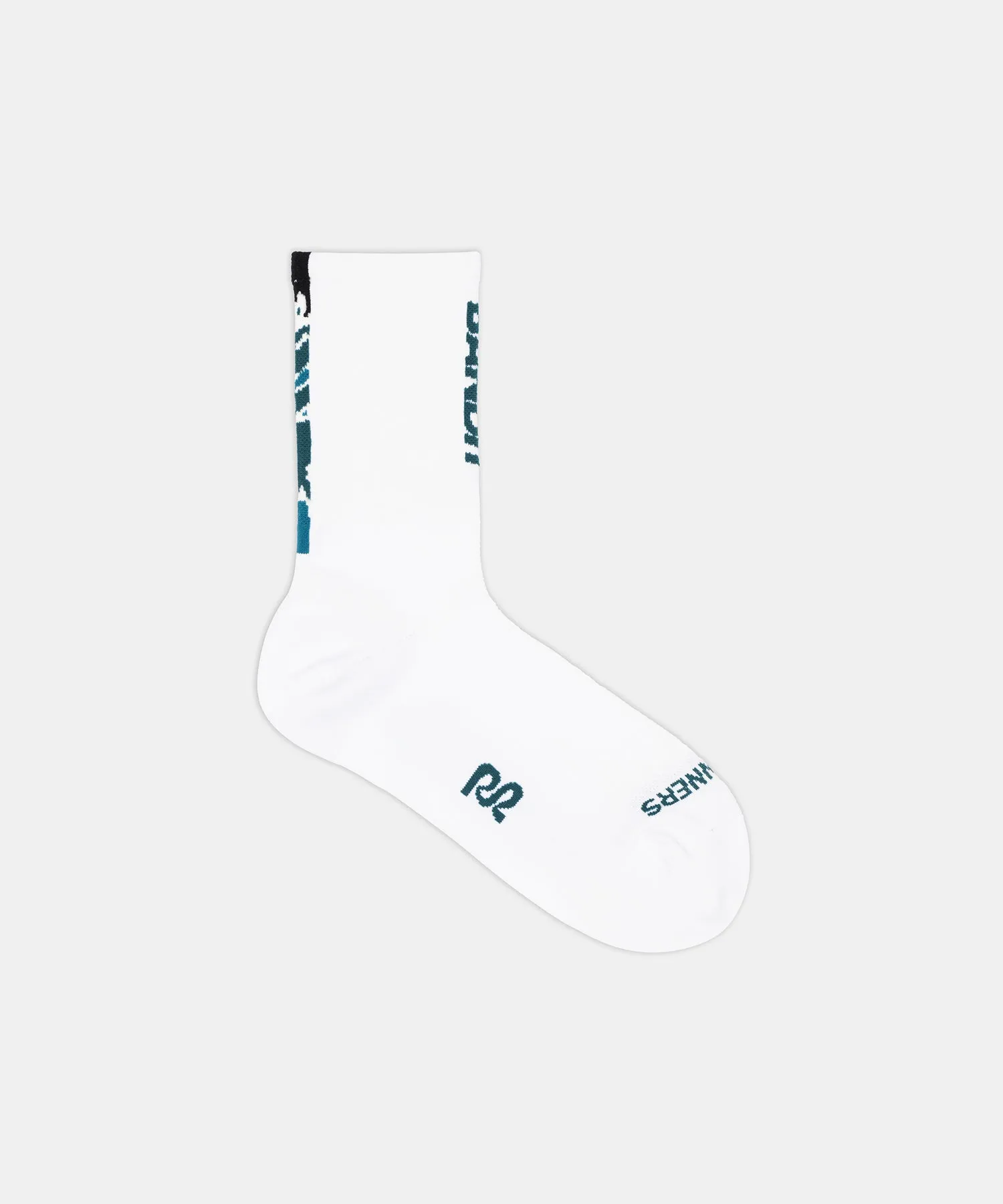 Lite Run™ Quarter Socks "Vertical Bandit" - White / Storm (2 Pack) sold by Bandit Running