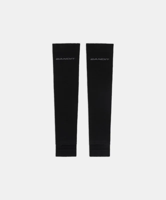 Seamless Merino Compression Sleeves - Black sold by Bandit Running