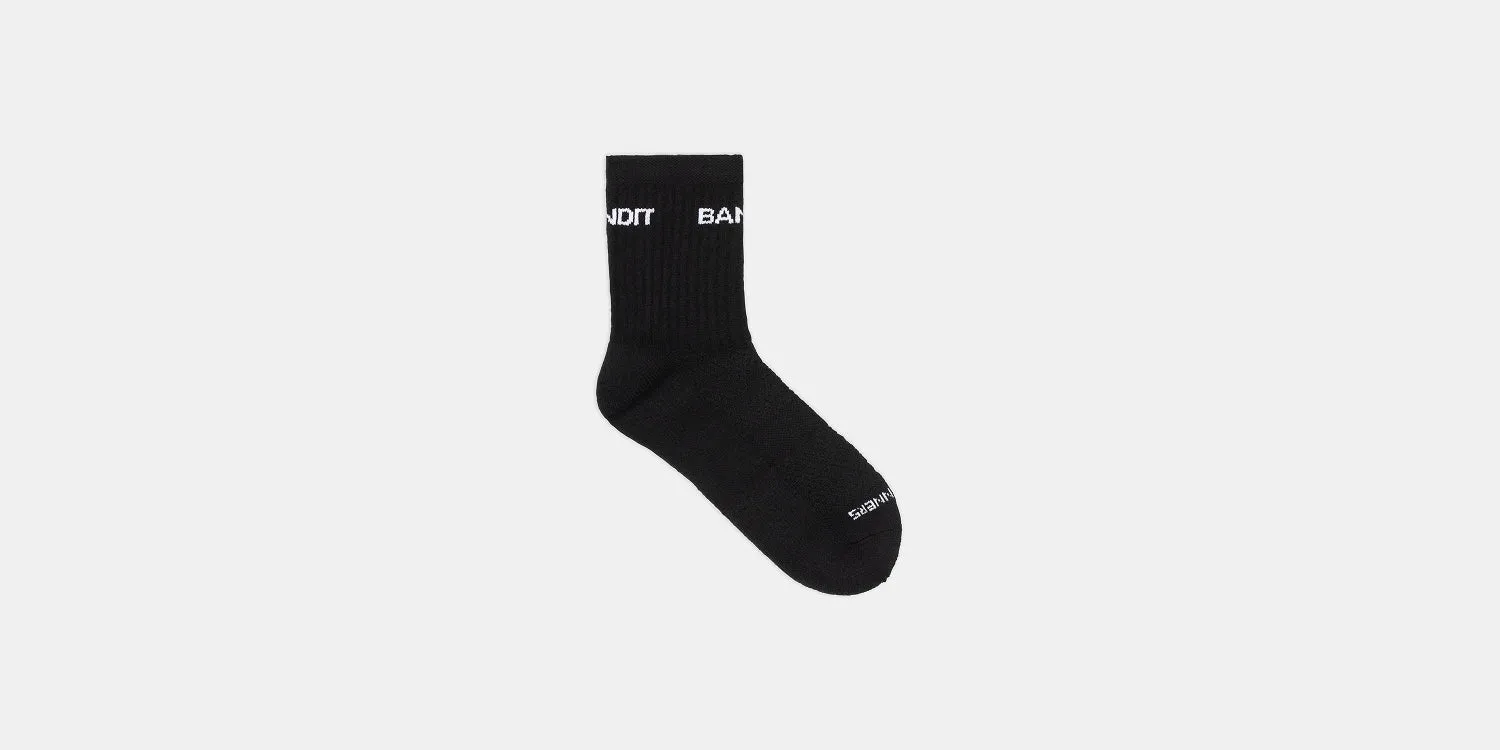 Merino Wool Run Socks - Black / White (2 Pack) sold by Bandit Running product image thumbnail 3