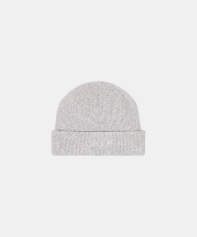 Embroidered Waffle Logo Beanie - Heather Grey sold by Bandit Running