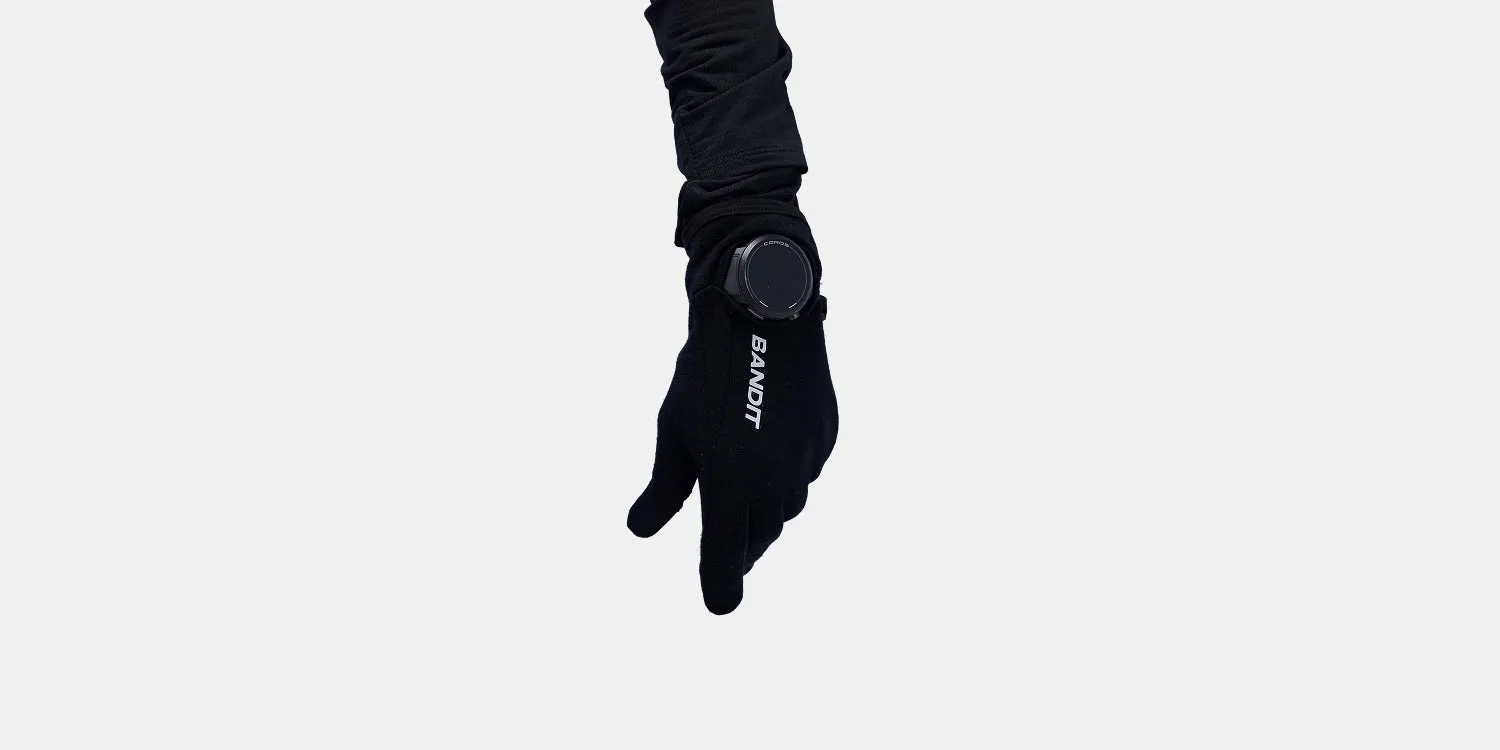 Merino Performance Gloves, Unisex - Black sold by Bandit Running product image thumbnail 3