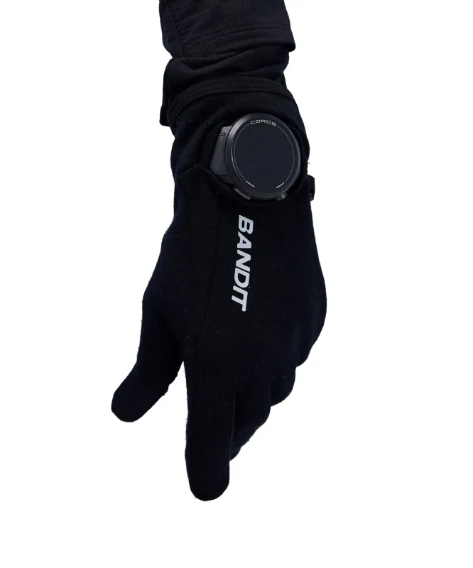 Merino Performance Gloves, Unisex - Black sold by Bandit Running