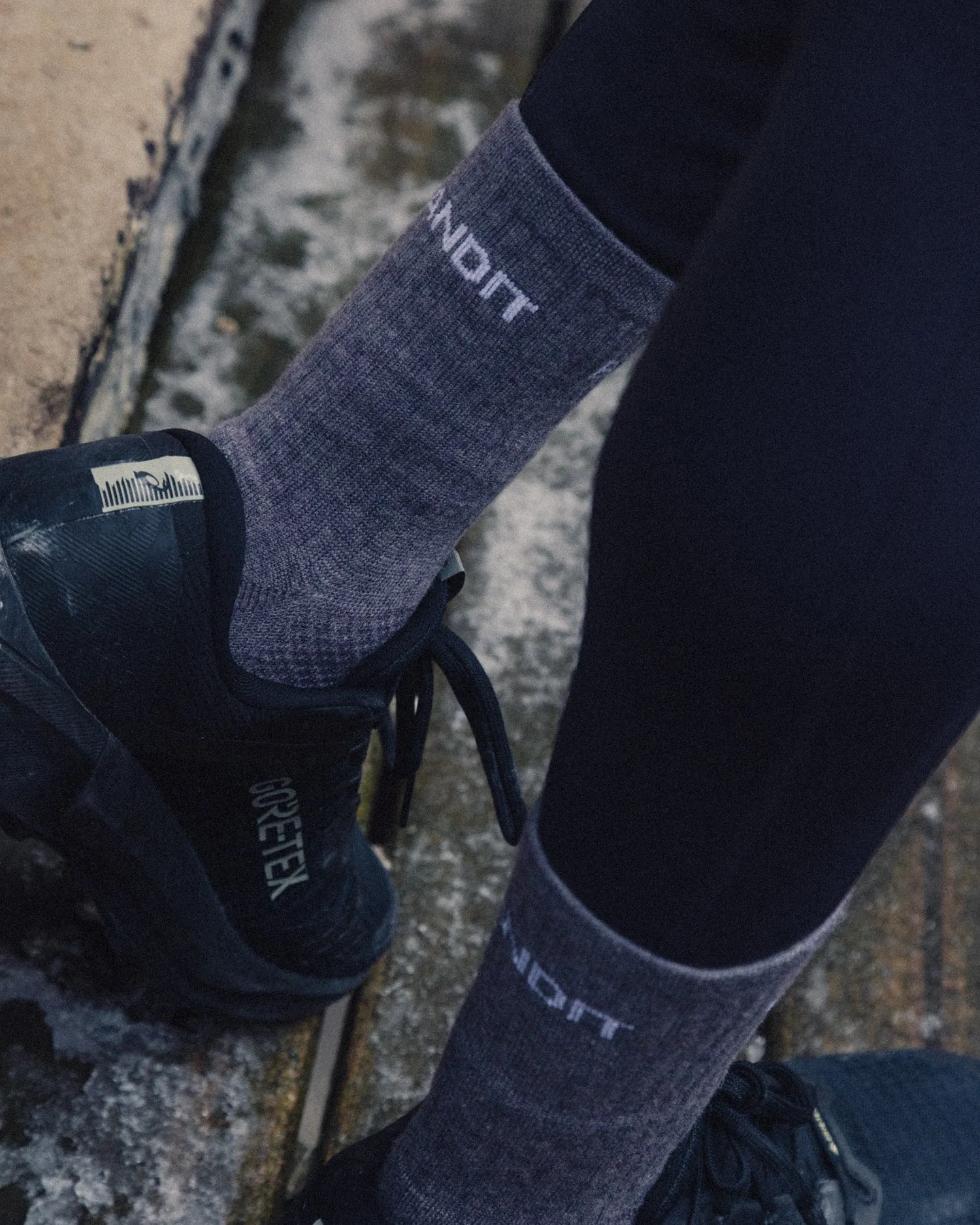 Merino Wool Run Socks - Haze / White (2 Pack) sold by Bandit Running product image thumbnail 2
