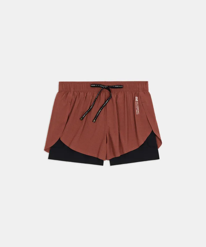 Women's Vento™ 2-in-1 Run Short - Mahogany / Black made by Bandit Running
