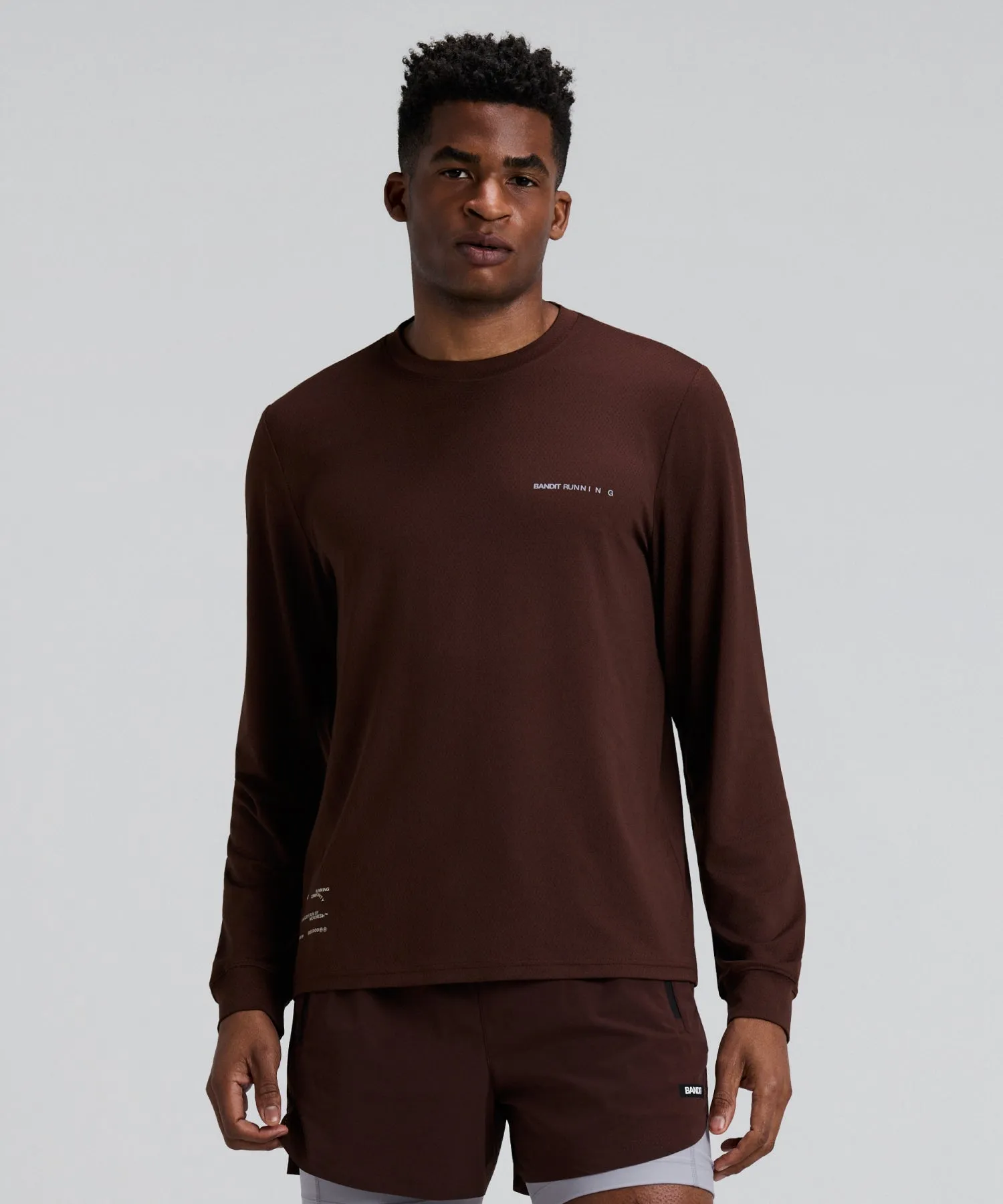 Men's Micromesh™ Long Sleeve - Cacao sold by Bandit Running product image thumbnail 2