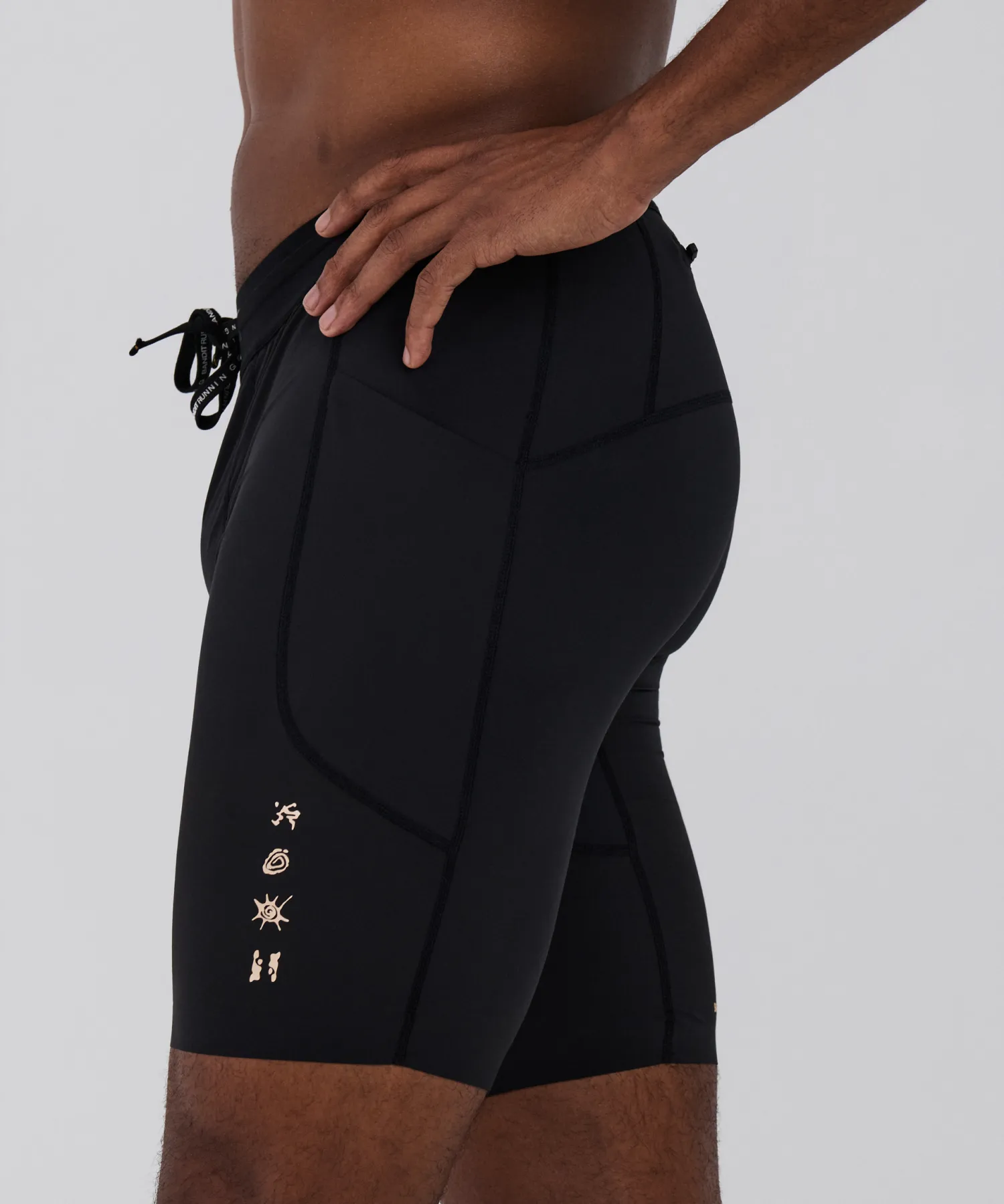 Men's SoLite™ 5 Pocket Half Tights - Black sold by Bandit Running product image thumbnail 2