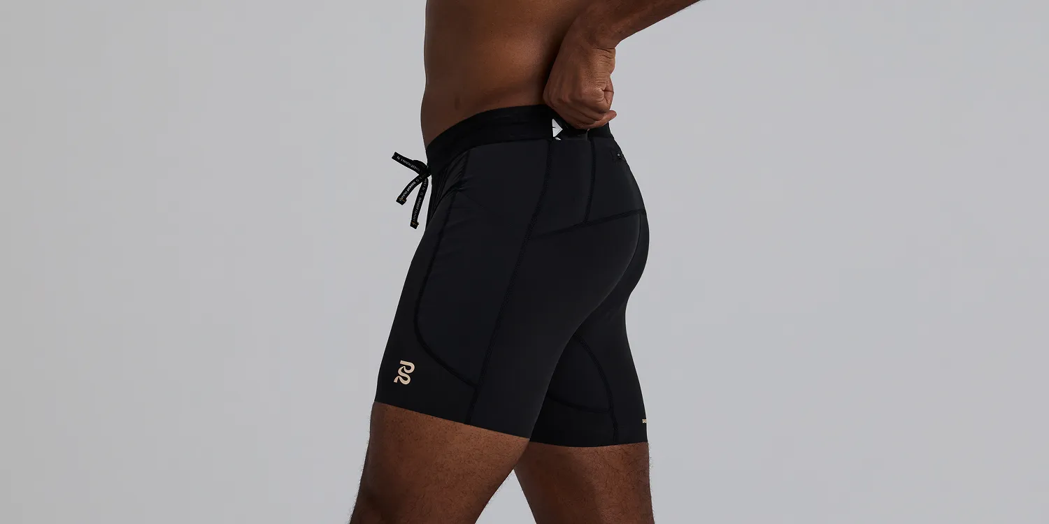 Men's SoLite™ 5 Pocket Quarter Tights - Black sold by Bandit Running product image thumbnail 3