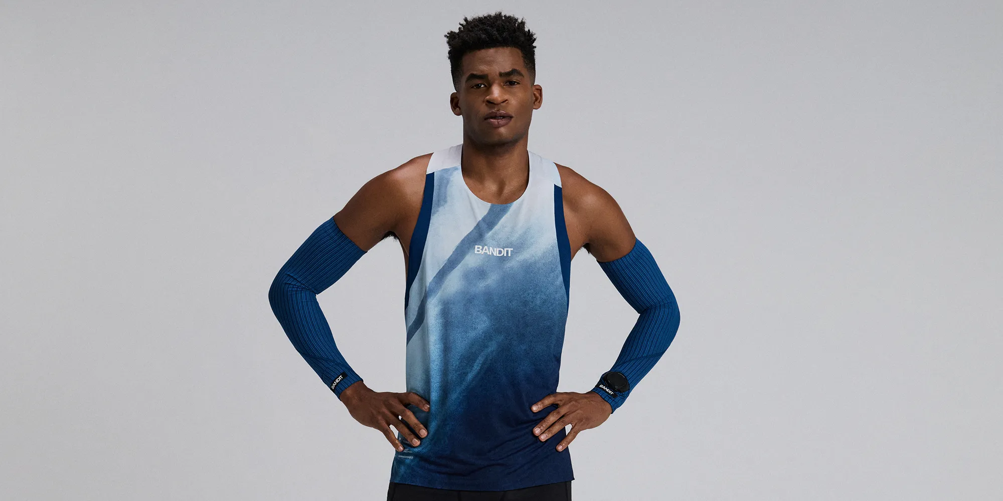 Striped Cadence™ Compression Sleeves - Ink Blue / Aegean sold by Bandit Running product image thumbnail 4