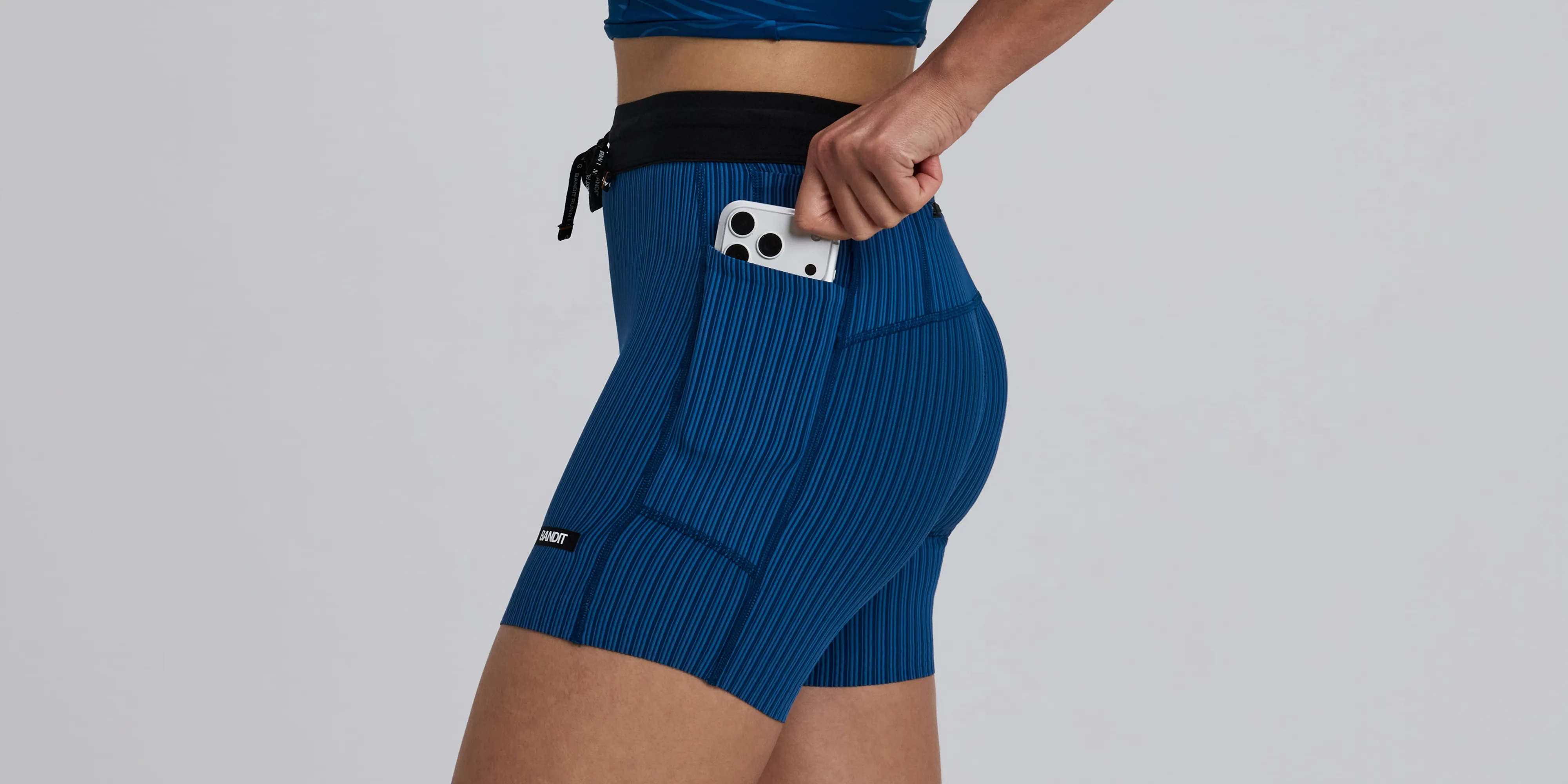 Women's Striped Cadence™ 5" Compression Shorts - Ink Blue / Aegean sold by Bandit Running product image thumbnail 3