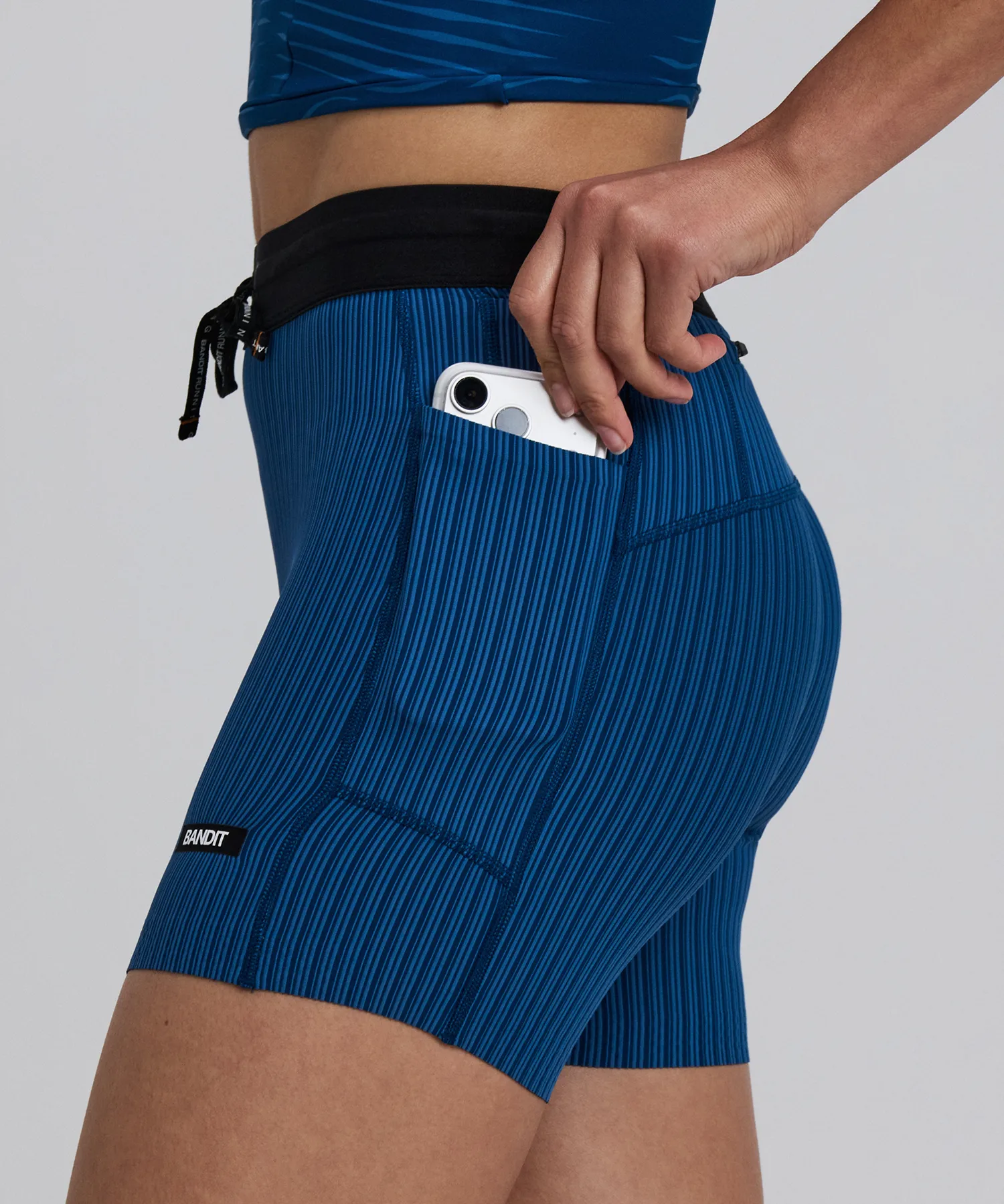 Women's Striped Cadence™ 5" Compression Shorts - Ink Blue / Aegean sold by Bandit Running product image thumbnail 2