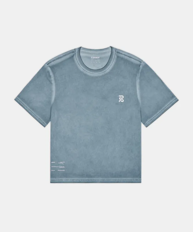 Men's FrioSoft™ Performance Box Tee - Tranquil Blue SaltFade™ sold by Bandit Running