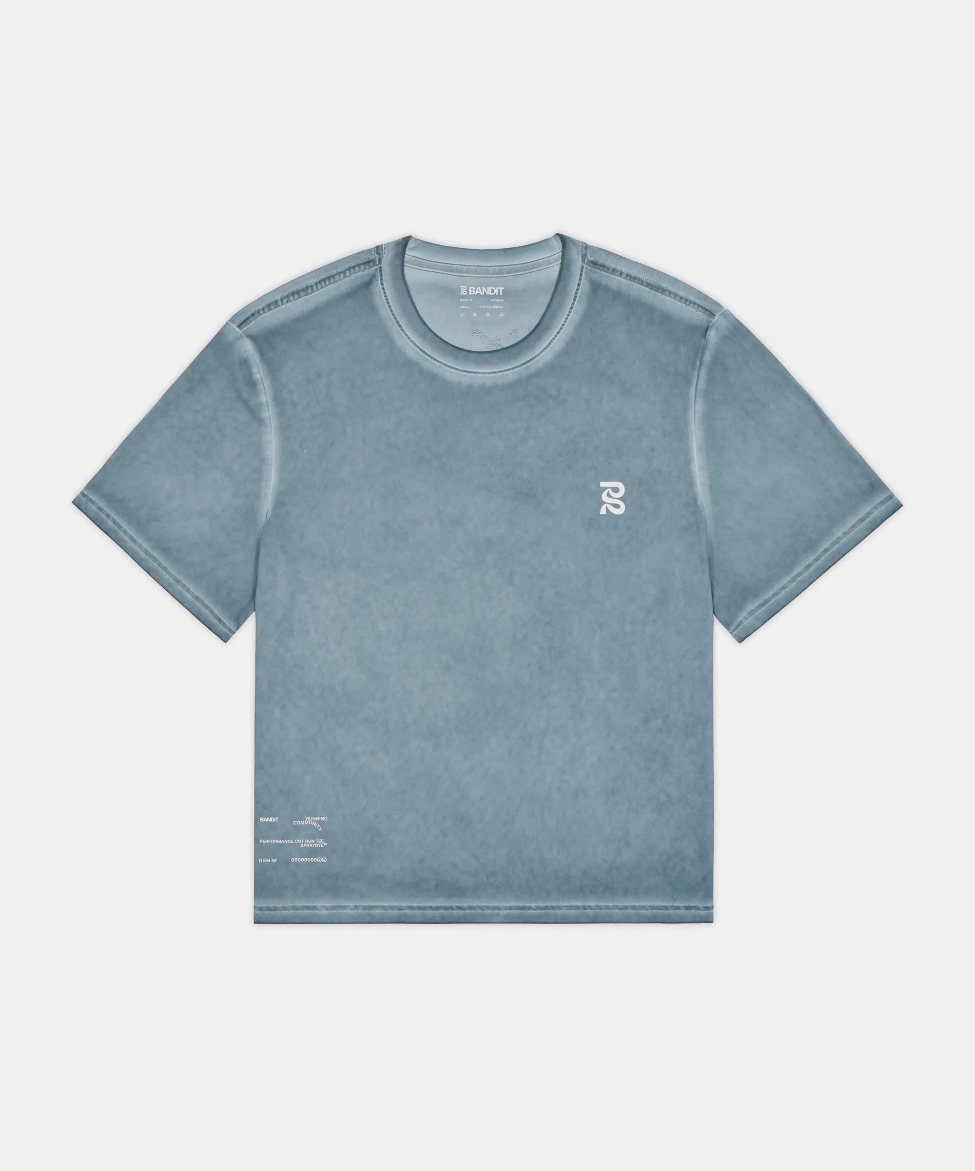 Men's FrioSoft™ Performance Box Tee - Tranquil Blue SaltFade™ sold by Bandit Running