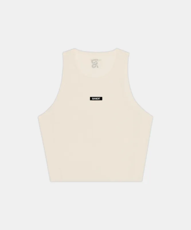 Women's GeoMesh™ Race Singlet - Cream made by Bandit Running