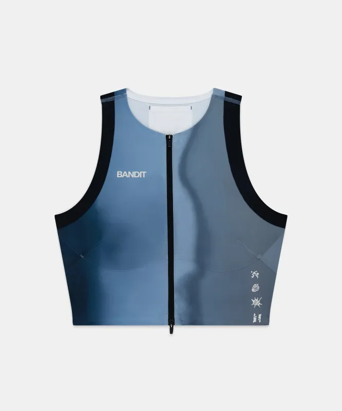 Women's Adapto™ Distance Race Top - Salt Stain Ink Blue made by Bandit Running