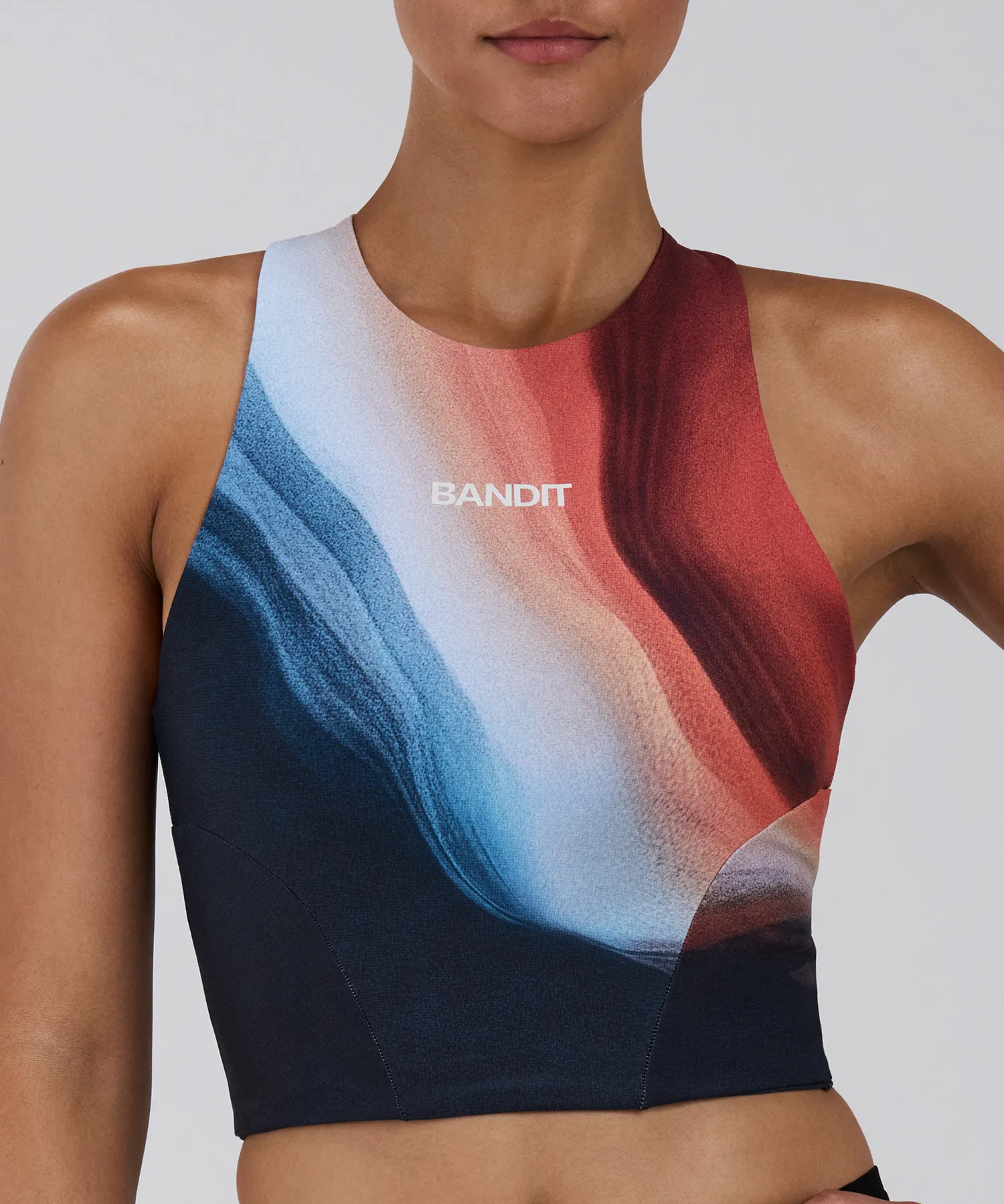 Women's Stamina™ Race Crop - Thermal Field Rusted Apricot sold by Bandit Running product image thumbnail 2