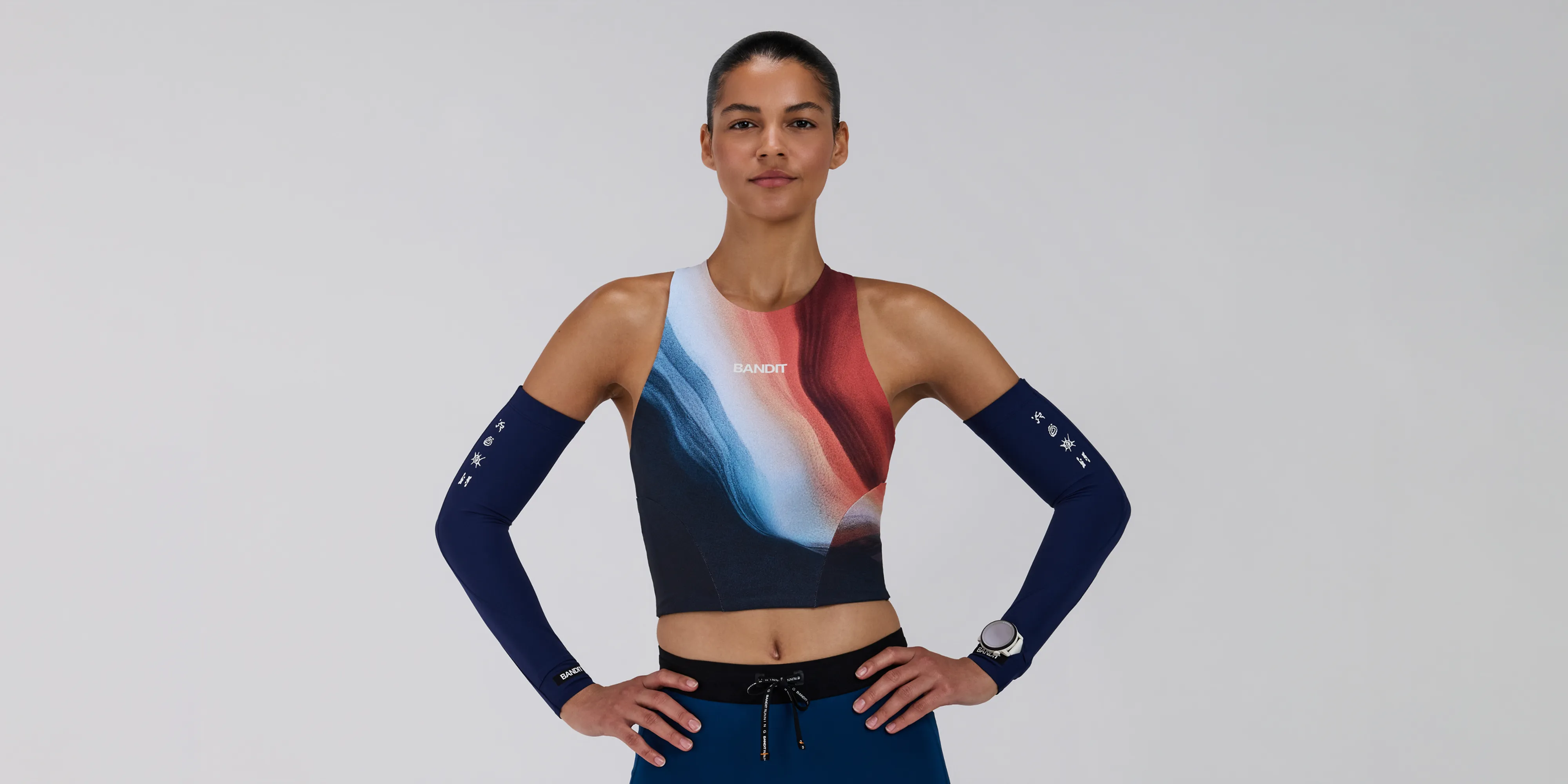 Women's Stamina™ Race Crop - Thermal Field Rusted Apricot sold by Bandit Running product image thumbnail 3
