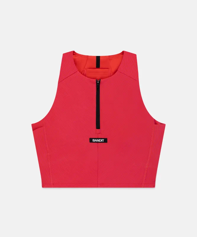 Women's Striped Cadence™ Zip Front Race Crop made by Bandit Running