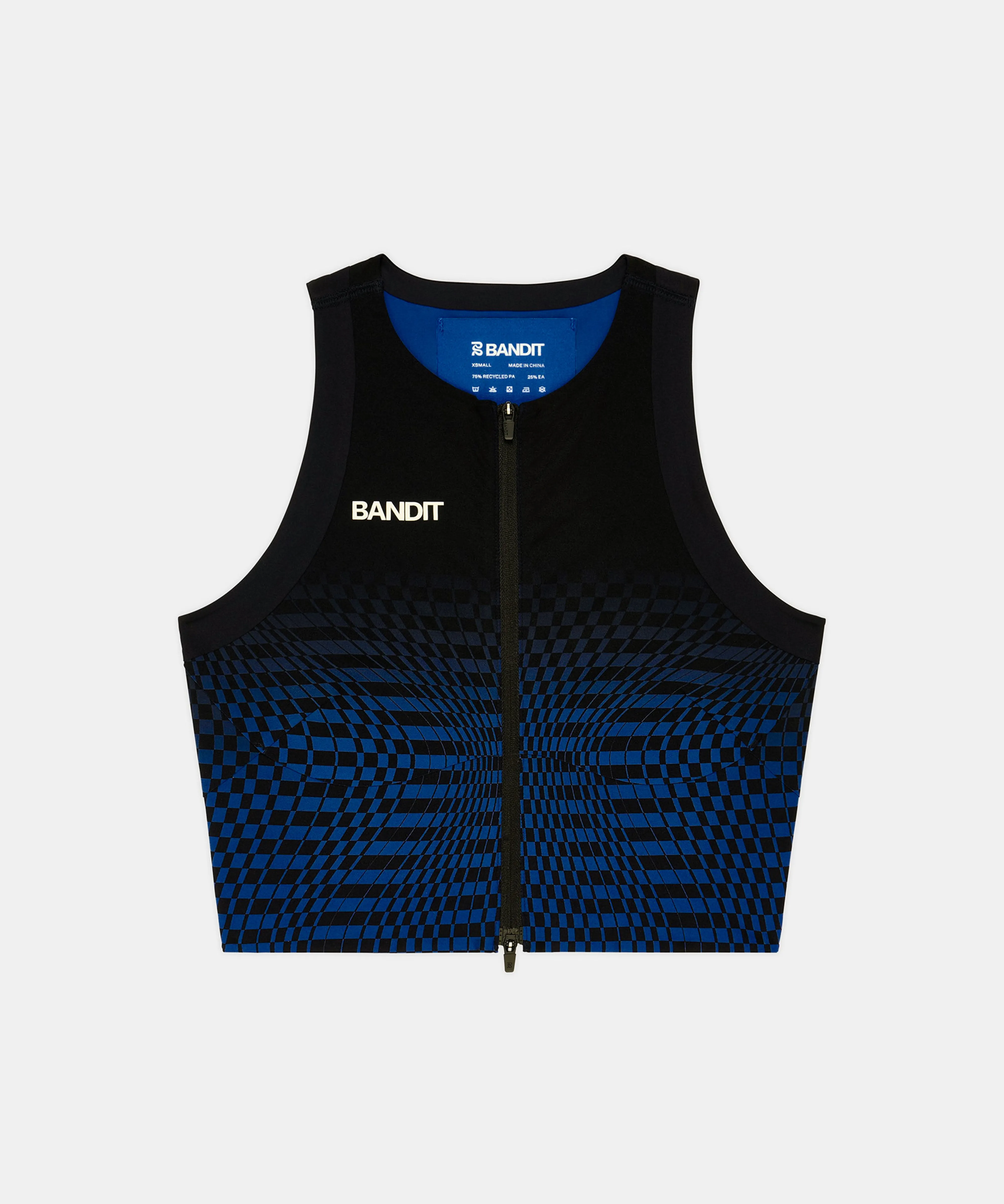 Women's Adapto™ 2-Way Zip Race Crop - Bauhaus Blue sold by Bandit Running