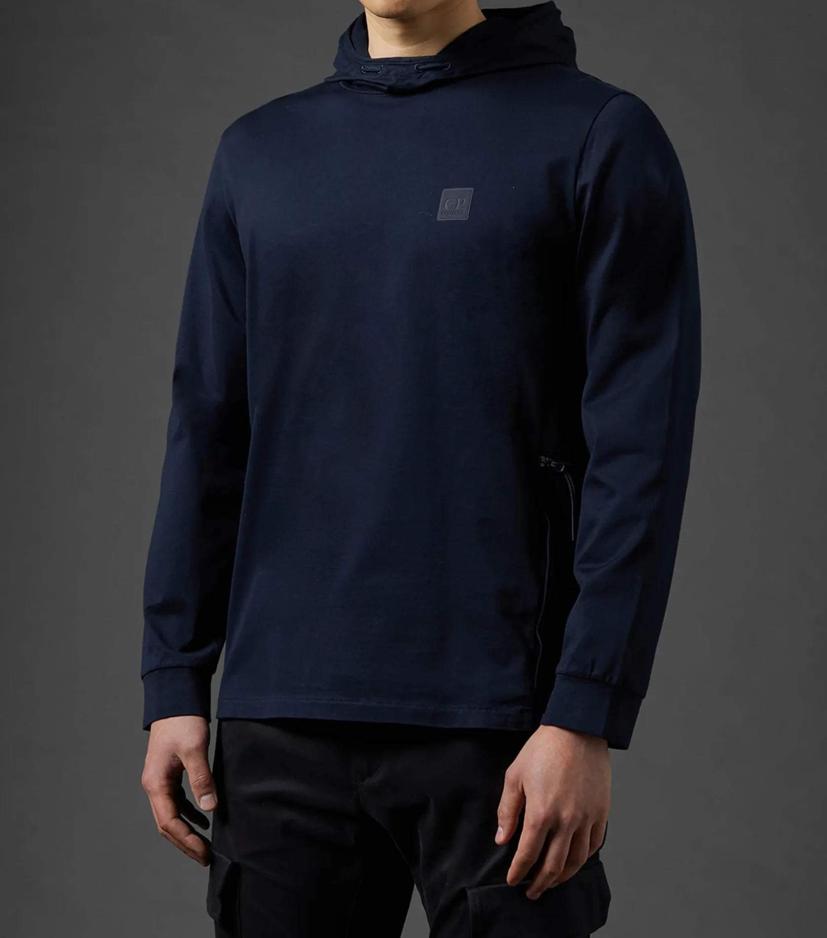 CP Company METROPOLIS Light Mercerized Jersey Hoodie sold by Dynamite Terrace Menswear product image thumbnail 4