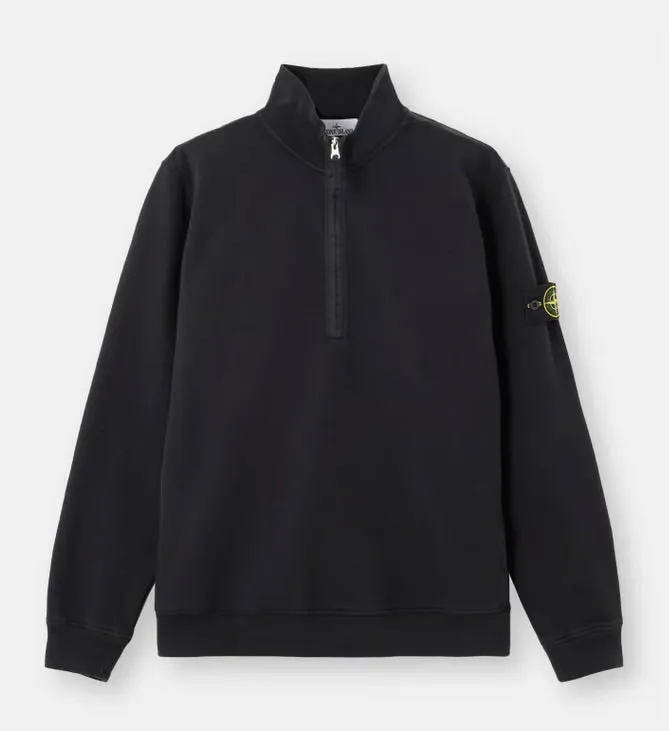 6100068 BRUSHED ORGANIC COTTON FLEECE Half Zip Sweatshirt sold by Dynamite Terrace Menswear