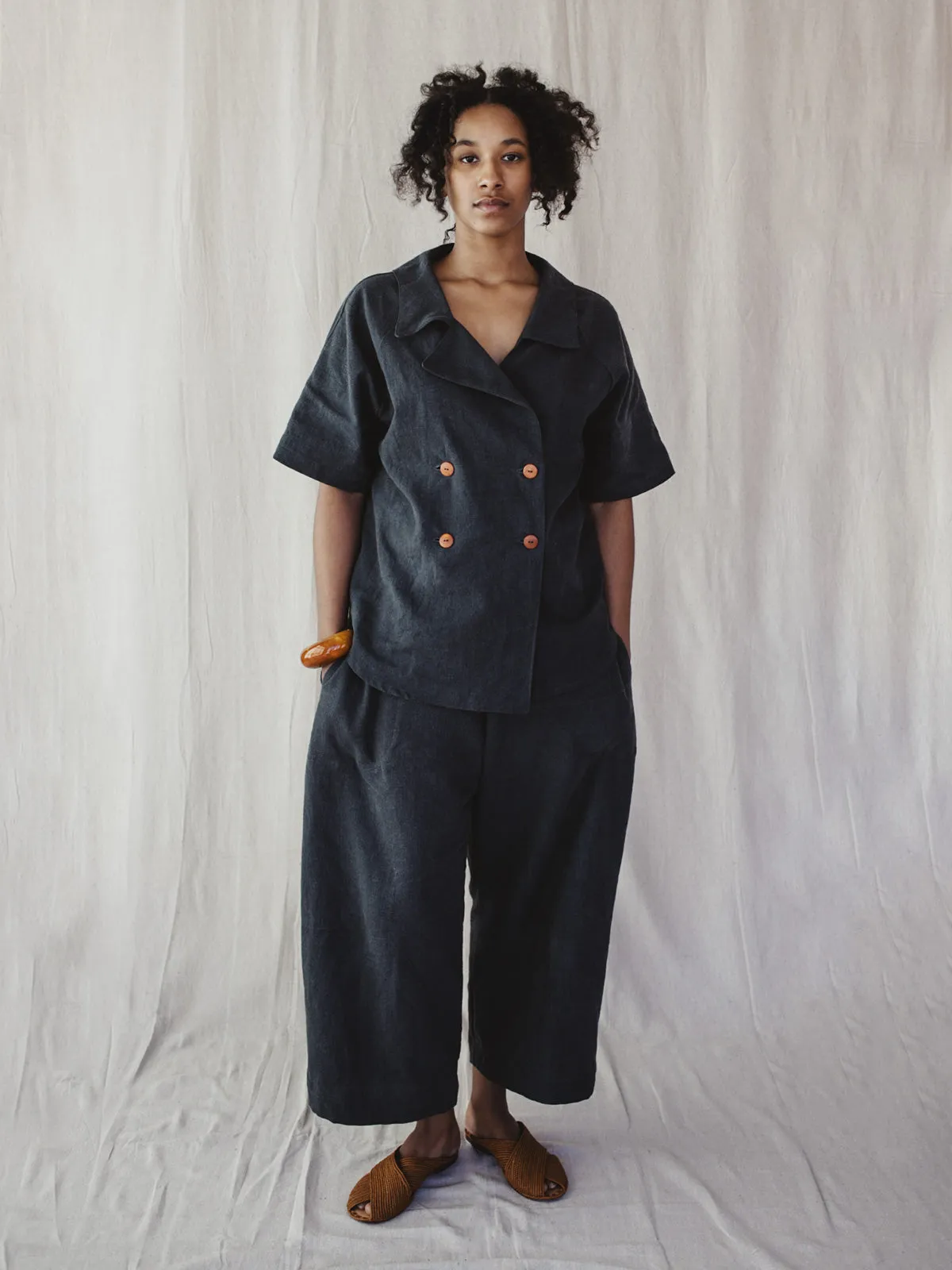 Indra Pants - Washed Black sold by Aliya Wanek