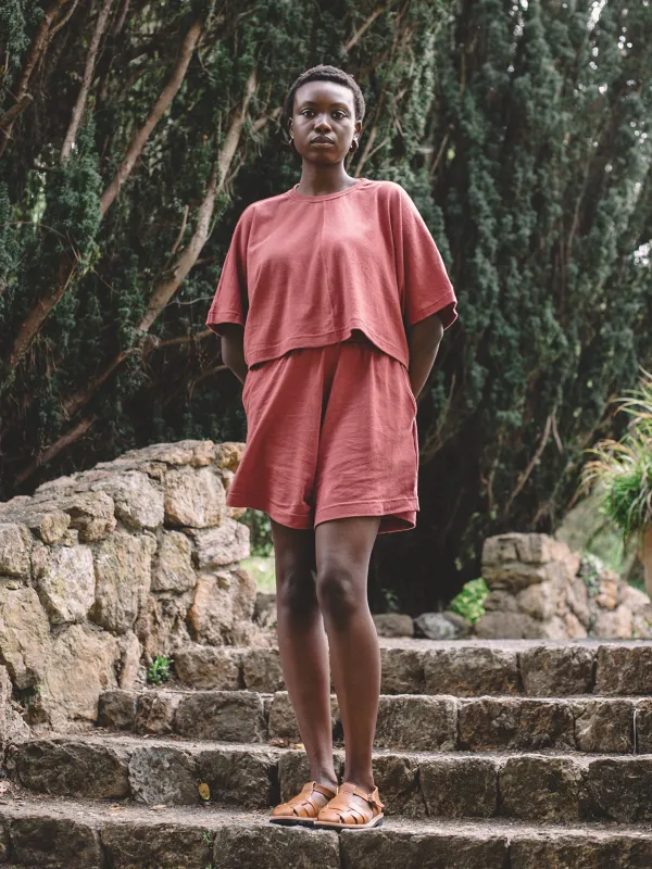 Priya Shorts - Rose Clay Jersey sold by Aliya Wanek