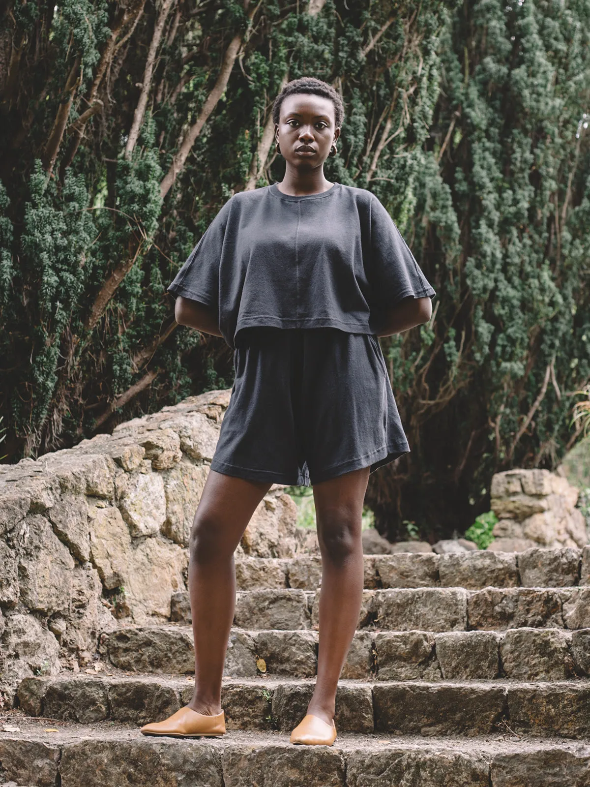 Priya Shorts - Faded Black Jersey sold by Aliya Wanek product image thumbnail 3