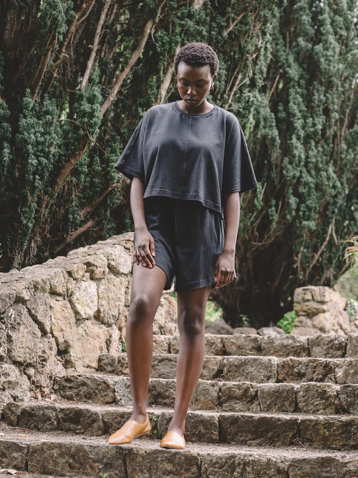 Priya Shorts - Faded Black Jersey sold by Aliya Wanek product image thumbnail 2