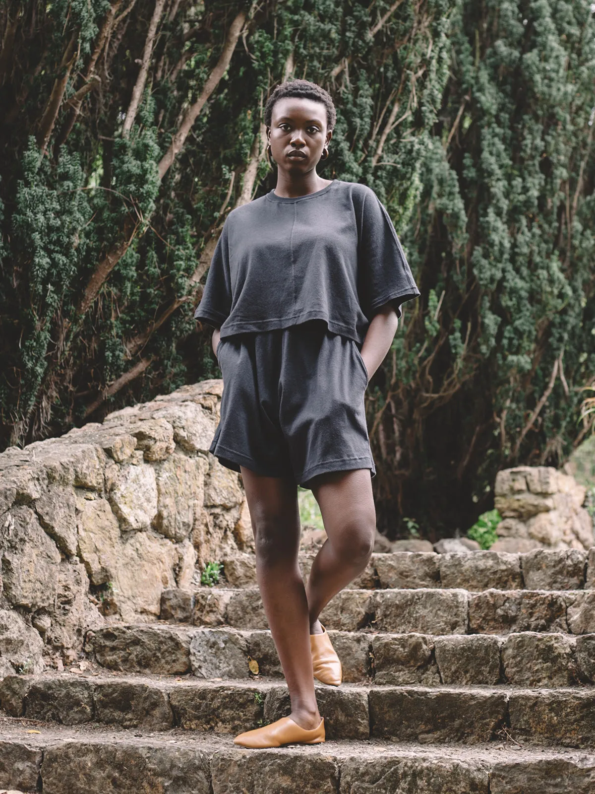 Priya Shorts - Faded Black Jersey sold by Aliya Wanek