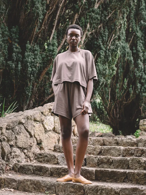 Priya Shorts - Mushroom Jersey sold by Aliya Wanek