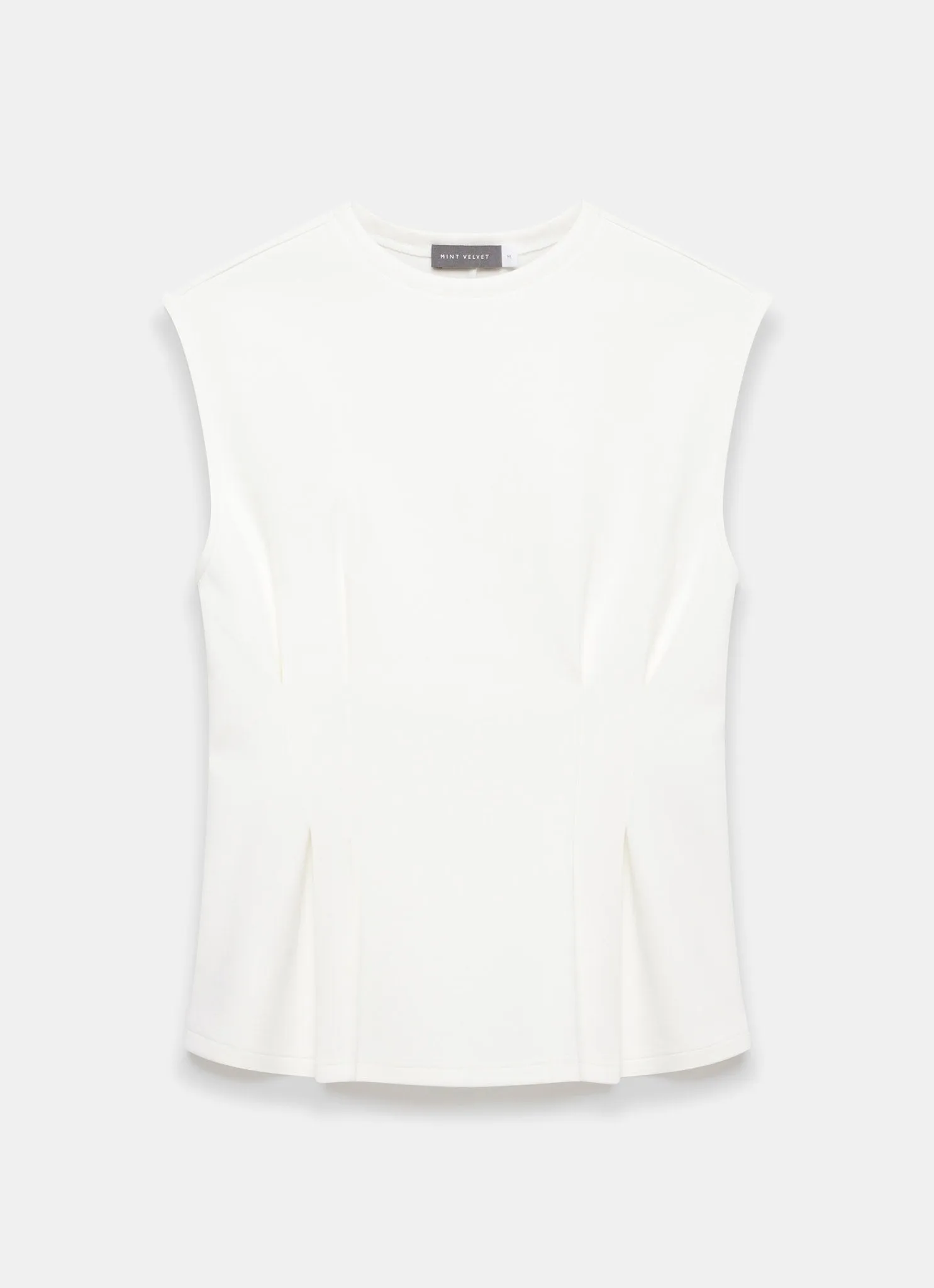 White Cotton Blend Seam T-Shirt sold by Mint Velvet product image thumbnail 5