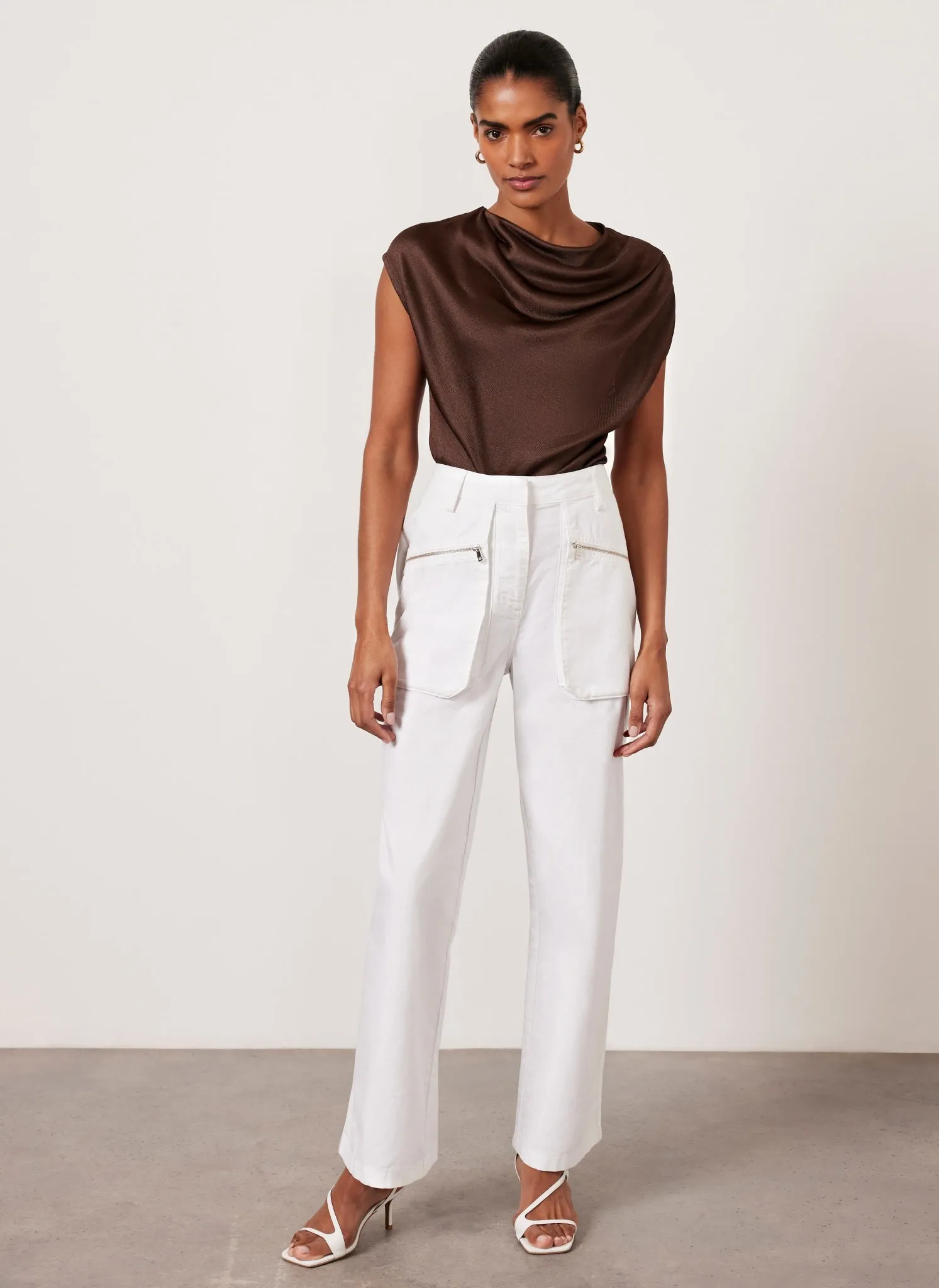 Brown Metallic Ruched Top sold by Mint Velvet product image thumbnail 5