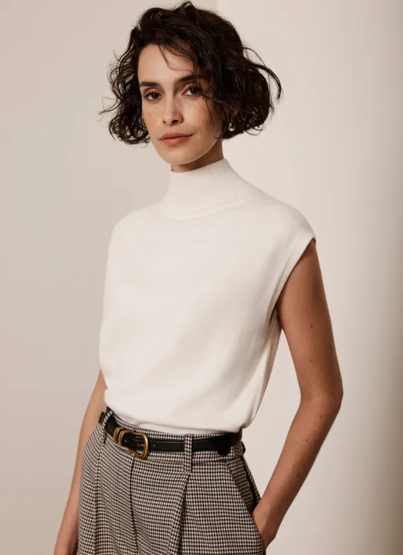 Cream Wool Blend Knit Top sold by Mint Velvet