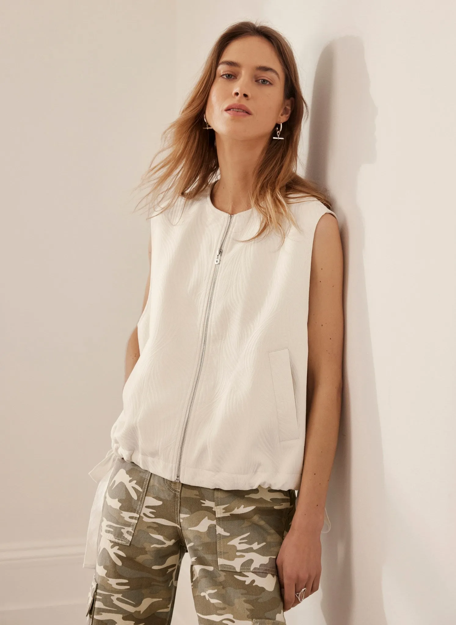 Cream Quilted Gilet sold by Mint Velvet product image thumbnail 2