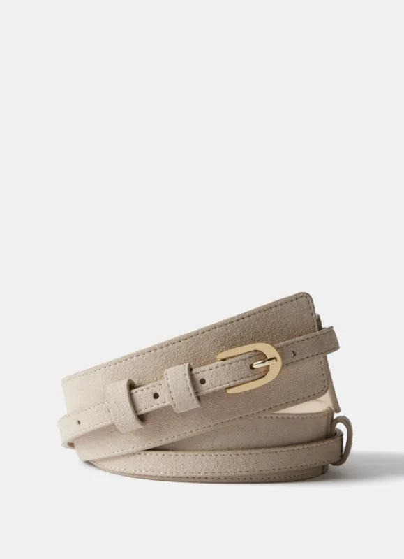 Neutral Suede Waist Belt sold by Mint Velvet