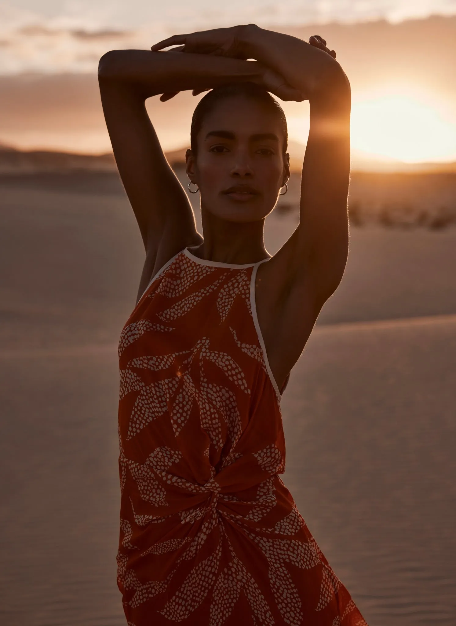 Orange Printed Halter Maxi Dress sold by Mint Velvet product image thumbnail 3