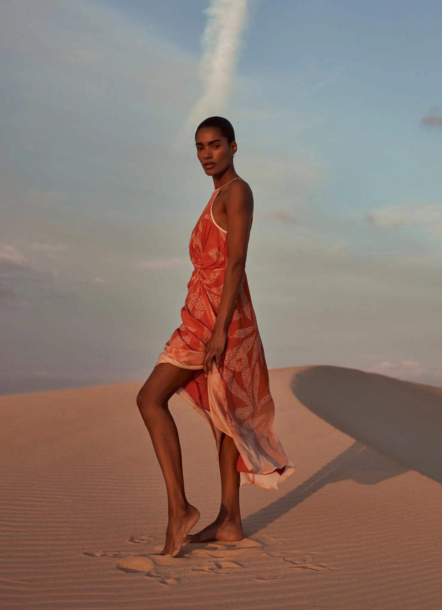 Orange Printed Halter Maxi Dress sold by Mint Velvet product image thumbnail 2