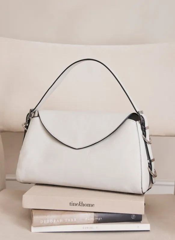 Cream Leather Shoulder Bag sold by Mint Velvet