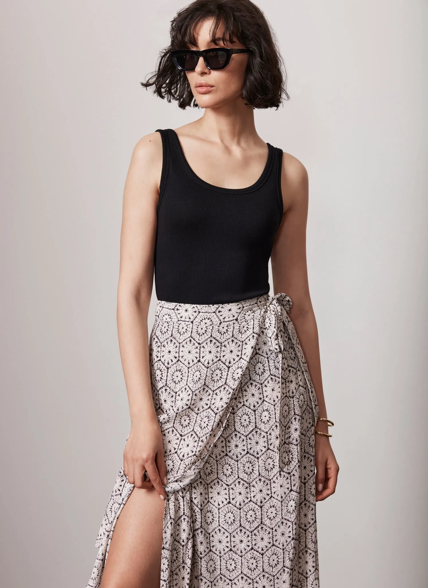 Neutral Print Wrap Skirt sold by Mint Velvet product image thumbnail 2