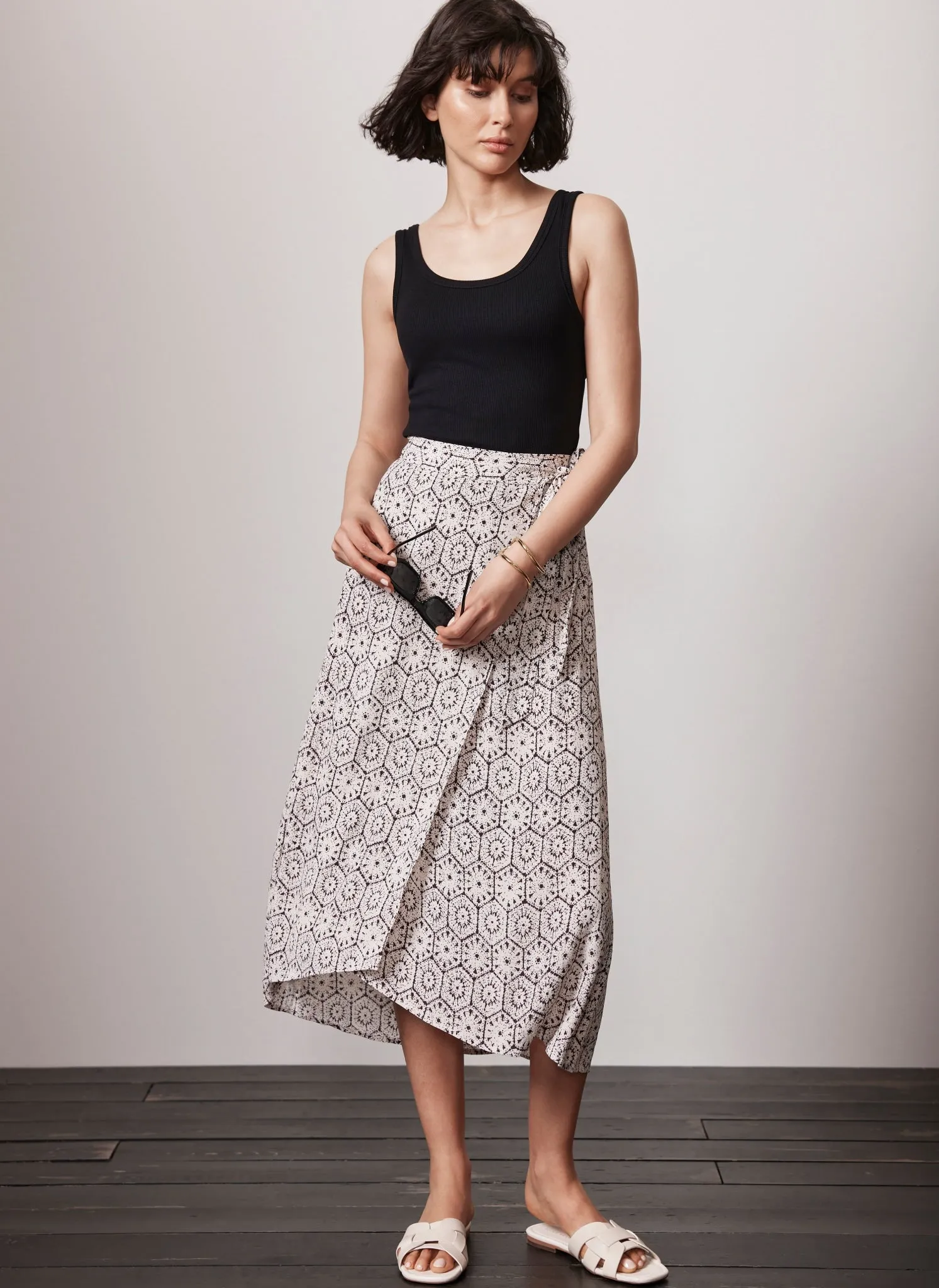 Neutral Print Wrap Skirt sold by Mint Velvet product image thumbnail 4