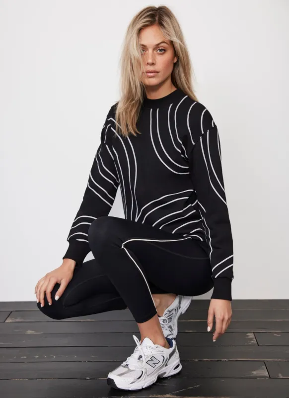 Black Printed Sweatshirt sold by Mint Velvet