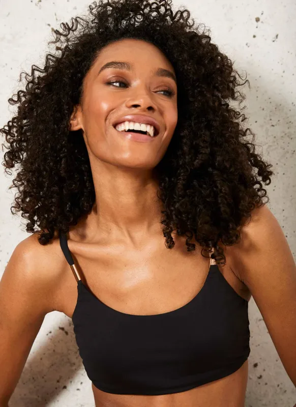 Black Crop Bikini Top sold by Mint Velvet