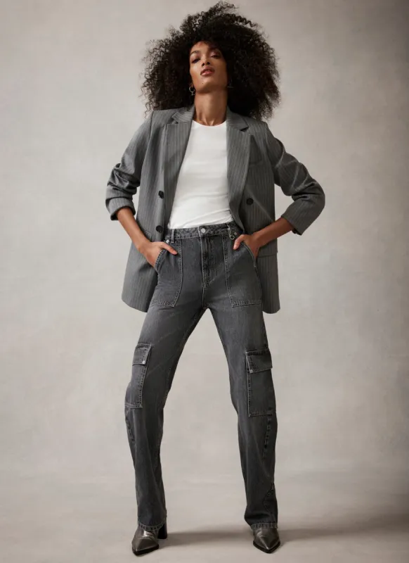 Washed Grey Cargo Jeans sold by Mint Velvet