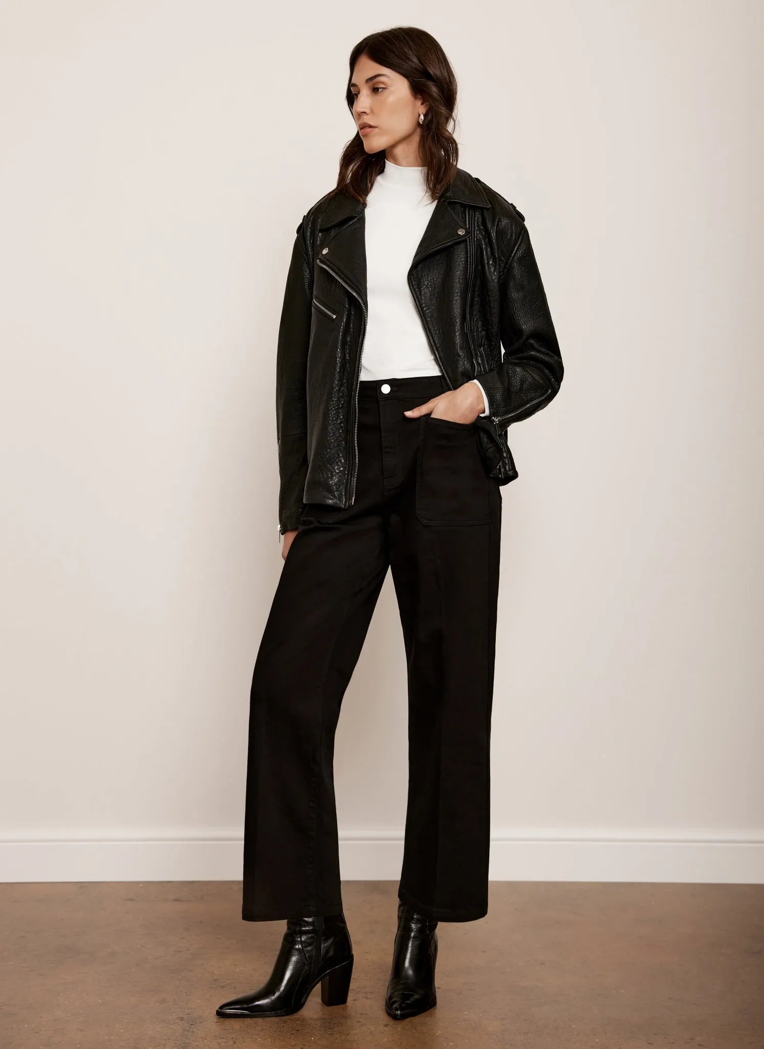 Black Cropped Wide Jeans sold by Mint Velvet product image thumbnail 2